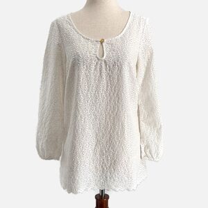 Lilly Pulitzer White Eyelet Blouse - Size Small